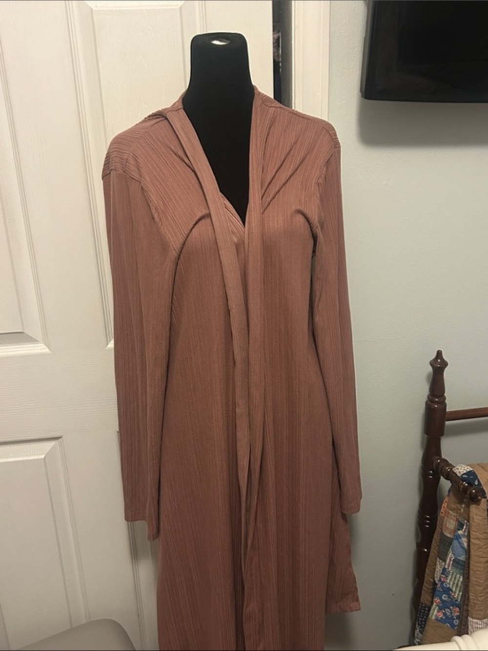 Maurices xxl Pleated Open-Front Duster Cardigan - Dusty Rose